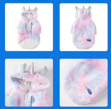 Load image into Gallery viewer, Unicorn style winter jacket for cat and small dog
