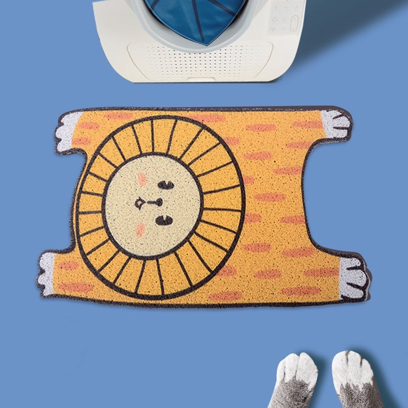 Cute cat litter mat, tiger lion and animal style fun unique cat litter box cat waste box mat supplies