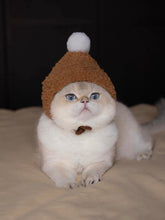Load image into Gallery viewer, Cute cat winter warm hat, fun unique pet supplies appearance cosplay Christmas costume for pets
