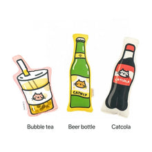 Load image into Gallery viewer, Bubble Tea Style Catnip Self-play Toys, No Sound, Cute Cat Accessories Supply Beer bottle, Cola style
