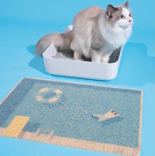 Load image into Gallery viewer, Swimming pool style cute cat litter mat fun unique cat waste box mat, doormat
