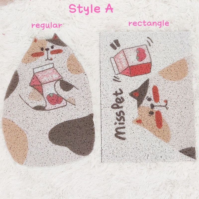 Cute cat litter mat, pet waste supplies fun unique cat litter box mat, doormat